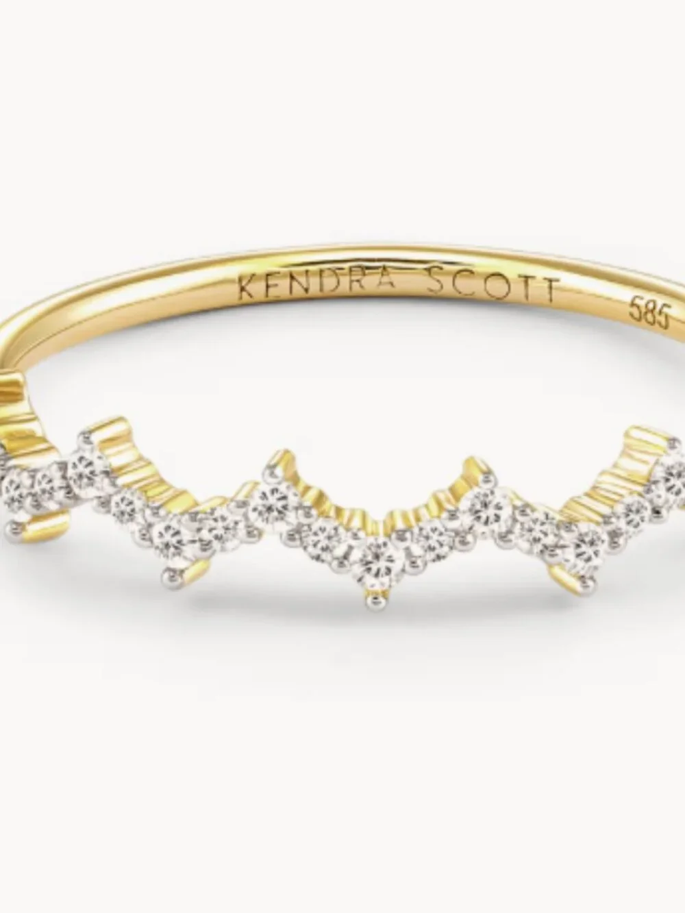 Kendra Scott 0.2 ct Finley 14k Yellow Gold Band Ring in White Diamond Size 7
